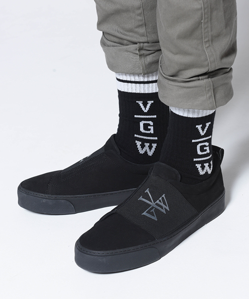 VIRGOwearworks（ヴァルゴウェアワークス）の「WIND RUBBER BELT SNEAKER（スリッポン・メンズ・ブラック/ベージュ・4/3/2/1）」の6枚目の写真