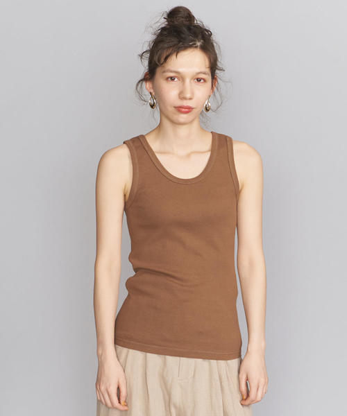 BEAUTY&YOUTH UNITED ARROWS（ビューティーアンドユースユナイテッドアローズ）の「BY テレコタンクトップ（タンクトップ・レディース・ベージュ/ダークグリーン/ブラウン/ホワイト・FREE）」の13枚目の写真
