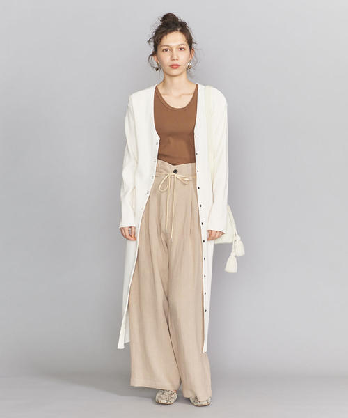 BEAUTY&YOUTH UNITED ARROWS（ビューティーアンドユースユナイテッドアローズ）の「BY テレコタンクトップ（タンクトップ・レディース・ベージュ/ダークグリーン/ブラウン/ホワイト・FREE）」の7枚目の写真