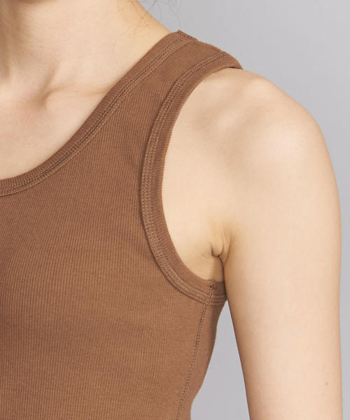 BEAUTY&YOUTH UNITED ARROWS（ビューティーアンドユースユナイテッドアローズ）の「BY テレコタンクトップ（タンクトップ・レディース・ベージュ/ダークグリーン/ブラウン/ホワイト・FREE）」の9枚目の写真