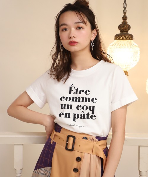 one after another NICE CLAUP（ワンアフターアナザーナイスクラップ）の「ロゴプリントTシャツ（Tシャツ/カットソー・レディース・ブラック/オフホワイト・FREE）」の2枚目の写真