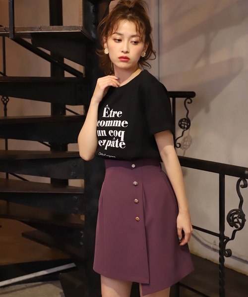 one after another NICE CLAUP（ワンアフターアナザーナイスクラップ）の「ロゴプリントTシャツ（Tシャツ/カットソー・レディース・ブラック/オフホワイト・FREE）」の3枚目の写真