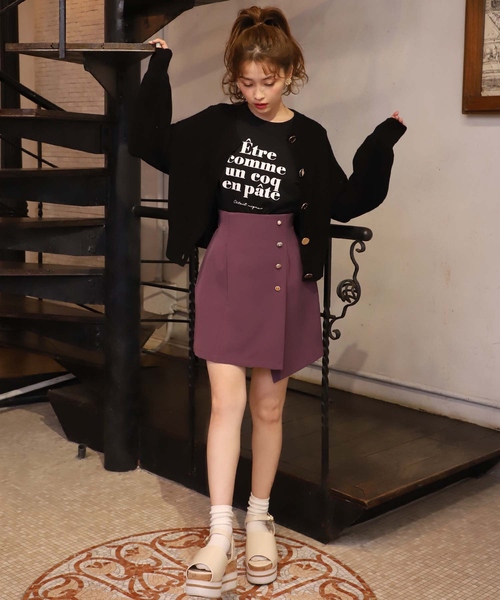 one after another NICE CLAUP（ワンアフターアナザーナイスクラップ）の「ロゴプリントTシャツ（Tシャツ/カットソー・レディース・ブラック/オフホワイト・FREE）」の5枚目の写真