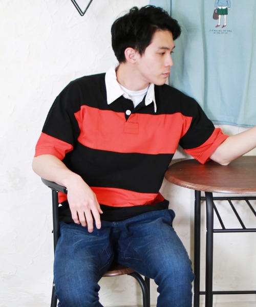 セール ビッグシルエット ボーダーラガーシャツ ラグビーシャツ Tシャツ カットソー Westsea ウエストシー のファッション通販 Zozotown