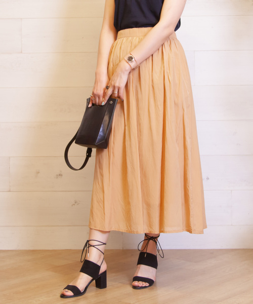 【セール】bid/ギャザーマキシスカート（スカート）｜B.I.D.（ビーアイディー）