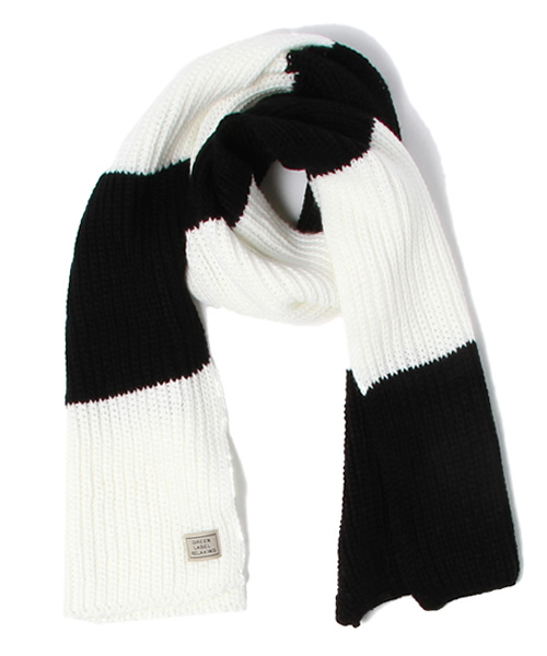 green label relaxing(グリーンレーベルリラクシング)の「BIG BORDER AC マフラー(マフラー・メンズ・ブラック/ベージュ/レッド/コバルトブルー・フリー)」の8枚目の写真