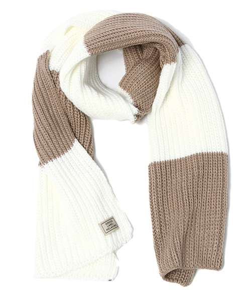 green label relaxing(グリーンレーベルリラクシング)の「BIG BORDER AC マフラー(マフラー・メンズ・ブラック/ベージュ/レッド/コバルトブルー・フリー)」の9枚目の写真