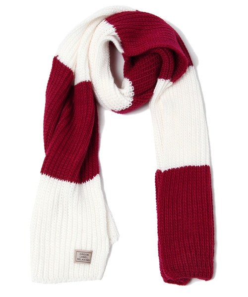 green label relaxing(グリーンレーベルリラクシング)の「BIG BORDER AC マフラー(マフラー・メンズ・ブラック/ベージュ/レッド/コバルトブルー・フリー)」の10枚目の写真