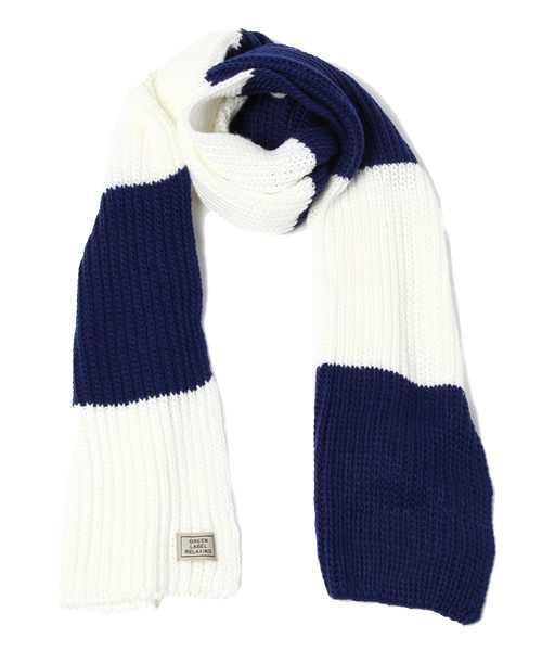 green label relaxing(グリーンレーベルリラクシング)の「BIG BORDER AC マフラー(マフラー・メンズ・ブラック/ベージュ/レッド/コバルトブルー・フリー)」の11枚目の写真