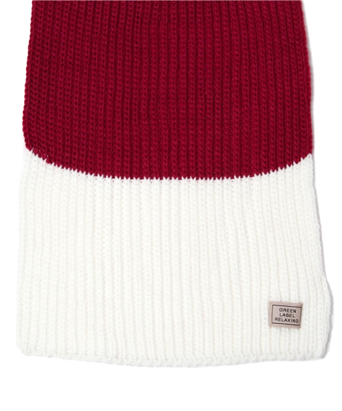 green label relaxing(グリーンレーベルリラクシング)の「BIG BORDER AC マフラー(マフラー・メンズ・ブラック/ベージュ/レッド/コバルトブルー・フリー)」の5枚目の写真