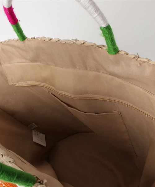 チャイハネ(チャイハネ)の「【チャイハネ】カラフル刺繍かごバッグ(かごバッグ・レディース・カラフル・FREE)」の4枚目の写真