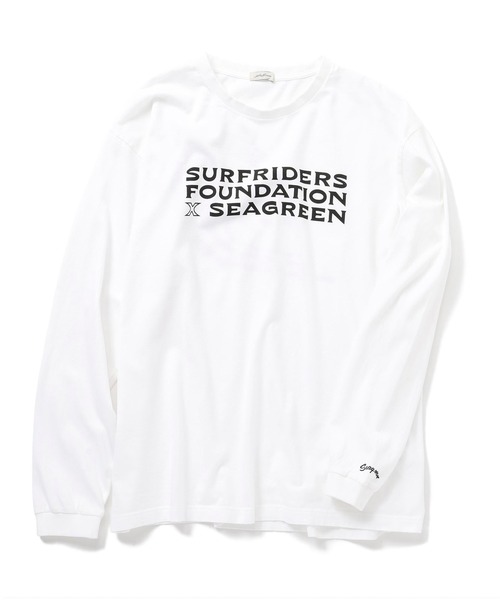 SEAGREEN(シーグリーン)の「SEAGREEN(シーグリーン)×SURFRIDER L/S1 カットソー(Tシャツ/カットソー・メンズ・ホワイト/チャコールグレー・1/2/3)」の1枚目の写真