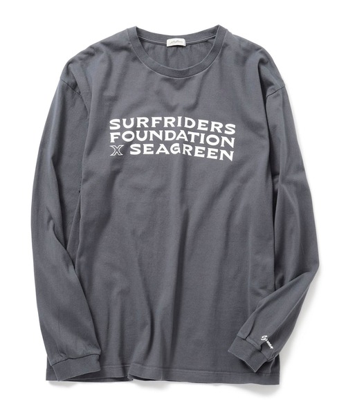 SEAGREEN(シーグリーン)の「SEAGREEN(シーグリーン)×SURFRIDER L/S1 カットソー(Tシャツ/カットソー・メンズ・ホワイト/チャコールグレー・1/2/3)」の2枚目の写真