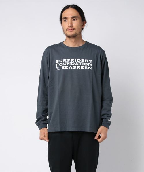 SEAGREEN(シーグリーン)の「SEAGREEN(シーグリーン)×SURFRIDER L/S1 カットソー(Tシャツ/カットソー・メンズ・ホワイト/チャコールグレー・1/2/3)」の6枚目の写真