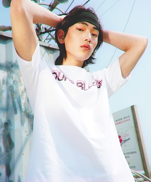 LOUPS BLANCS(ルーブラン)の「【LOUPS BLANCS 】ダブル ロゴ ティーシャツ(Tシャツ/カットソー・メンズ・ホワイト/ブラック/ライトイエロー・L/XL)」の5枚目の写真