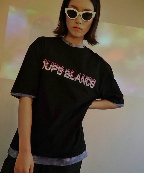 LOUPS BLANCS(ルーブラン)の「【LOUPS BLANCS 】ダブル ロゴ ティーシャツ(Tシャツ/カットソー・メンズ・ホワイト/ブラック/ライトイエロー・L/XL)」の6枚目の写真
