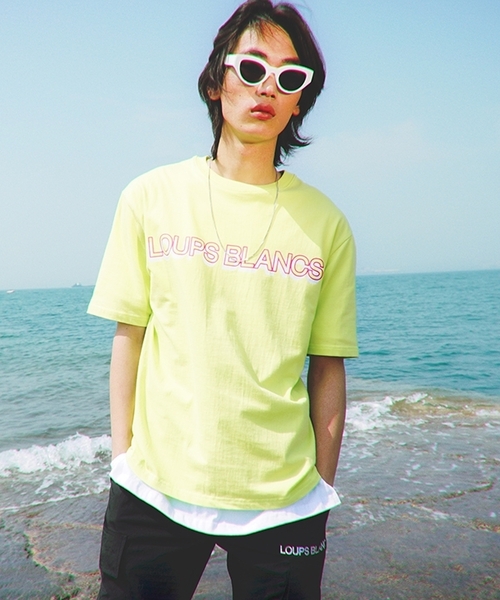 LOUPS BLANCS(ルーブラン)の「【LOUPS BLANCS 】ダブル ロゴ ティーシャツ(Tシャツ/カットソー・メンズ・ホワイト/ブラック/ライトイエロー・L/XL)」の9枚目の写真