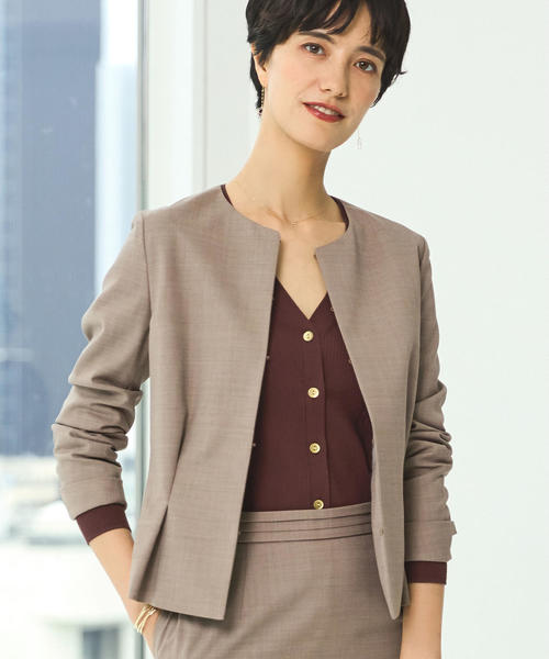 green label relaxing（グリーンレーベルリラクシング）の「[手洗い可能] D リブ メタルボタン Vネック カーディガン（カーディガン/ボレロ・レディース・ブラウン/レッド/ブラック・FREE）」の18枚目の写真