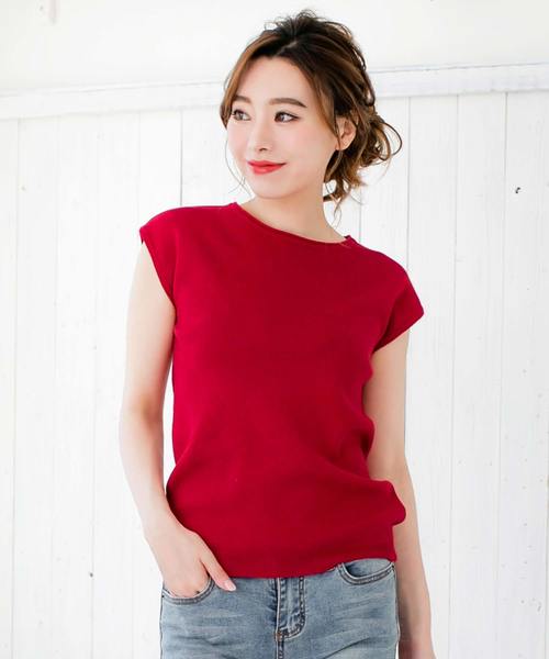 Julia Boutique（ジュリアブティック）の「フレンチスリーブトップス・カットソー/510434（Tシャツ/カットソー・レディース・ホワイト/ブラック/ベージュ/ネイビー/レッド/イエロー/グリーン/ラベンダー/オレンジ・ONE）」の8枚目の写真