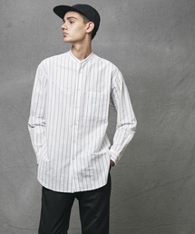 MAISON SPECIAL | FAbRICAストライプバンドカラーロングシャツ【MAISON SPECIAL/メゾンスペシャル】(シャツ/ブラウス)
