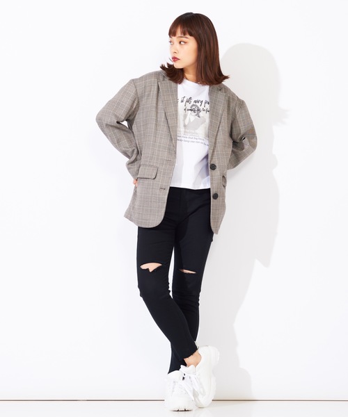 WEGO(ウィゴー)の「WEGO/デイリーハイウエストスラッシュスキニーパンツ(デニムパンツ・レディース・インディゴブルー/ダークインディゴブルー/ブラック・SMALL/LARGE/MEDIUM)」の13枚目の写真