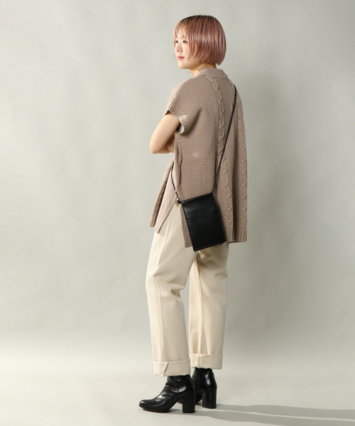 notch.（ノッチ）の「ハイネックケーブルニットベスト（ベスト・レディース・オフホワイト/チャコールグレー/ベージュ・M）」の16枚目の写真