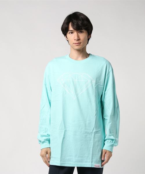 Diamond SUPPLY CO.（ダイアモンドサプライ）の「Diamond Supply Co./ダイアモンド S.OG SCRIP LSTEE ビックシルエットロンT（Tシャツ/カットソー・メンズ・ブラック/ライトブルー/ホワイト・M/L/XL）」の3枚目の写真