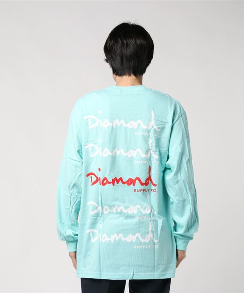 Diamond SUPPLY CO.（ダイアモンドサプライ）の「Diamond Supply Co./ダイアモンド S.OG SCRIP LSTEE ビックシルエットロンT（Tシャツ/カットソー・メンズ・ブラック/ライトブルー/ホワイト・M/L/XL）」の4枚目の写真