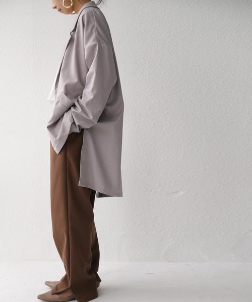 antiqua（アンティカ）の「前後差テーラード（テーラードジャケット・レディース・ブラック/グレイッシュベージュ・FREE）」の5枚目の写真