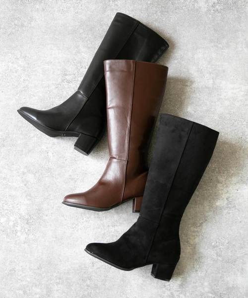 menue（メヌエ）の「幅広『4E』ロングブーツ（ブーツ・レディース・ブラック/ダークブラウン/ブラック系その他/ブラック系その他2・XS/S/M/L/LL/3L）」の5枚目の写真
