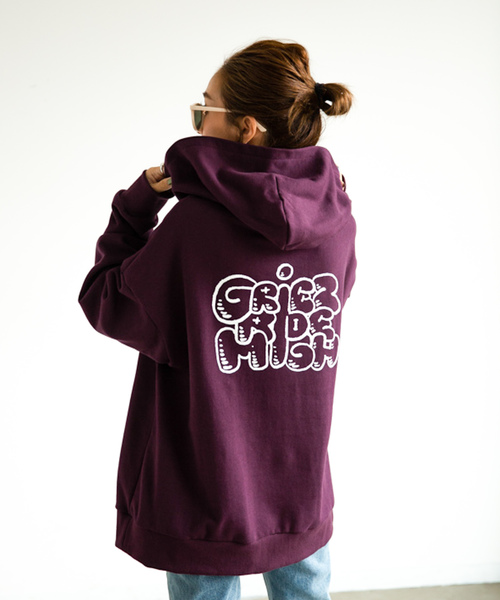 GRIEZ(グリーズ)の「【GRIEZ】ビックロゴバックプリントパーカー(パーカー・メンズ・ブラック/ナチュラル/パープル/オレンジ・MEDIUM/LARGE)」の1枚目の写真