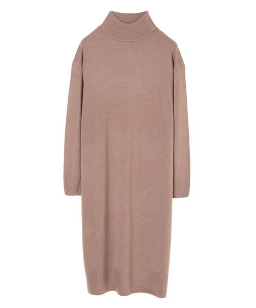 AMERICAN HOLIC（アメリカンホリック）の「ミニハイネックドロップショルダーニットワンピース　＊（ワンピース・レディース・ブラウン/ブルー/モカ/ライトベージュ/グレー系その他2・M/L）」の16枚目の写真