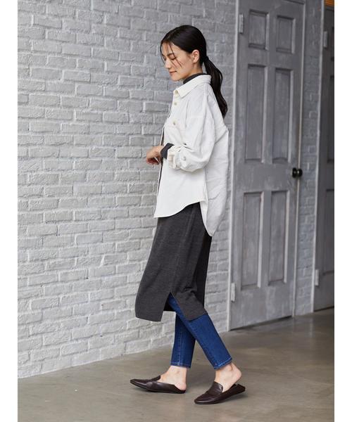 AMERICAN HOLIC（アメリカンホリック）の「ミニハイネックドロップショルダーニットワンピース　＊（ワンピース・レディース・ブラウン/ブルー/モカ/ライトベージュ/グレー系その他2・M/L）」の17枚目の写真