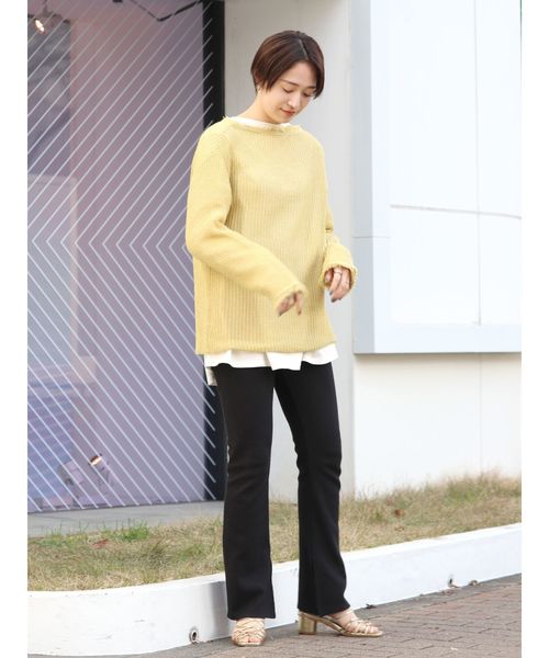 Ungrid（アングリッド）の「ハニカムスリットレギンス（レギンス/スパッツ・レディース・オフホワイト/ブラウン/ブラック・FREE）」の5枚目の写真