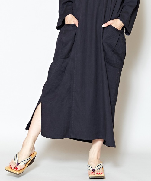 カヤ(カヤ)の「【カヤ】単衣(ひとえ)貫頭衣ワンピース(ワンピース・レディース・ブラック/レッド/ブルー・FREE)」の8枚目の写真