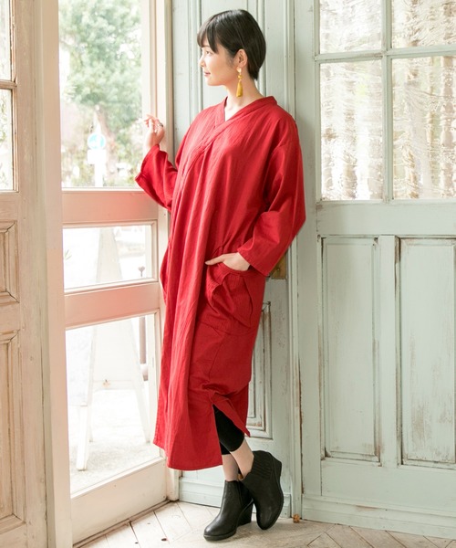 カヤ(カヤ)の「【カヤ】単衣(ひとえ)貫頭衣ワンピース(ワンピース・レディース・ブラック/レッド/ブルー・FREE)」の18枚目の写真