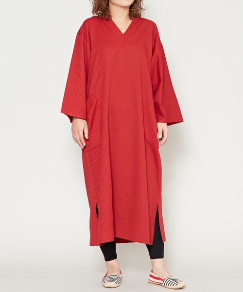 カヤ(カヤ)の「【カヤ】単衣(ひとえ)貫頭衣ワンピース(ワンピース・レディース・ブラック/レッド/ブルー・FREE)」の13枚目の写真