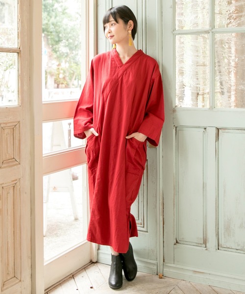 カヤ(カヤ)の「【カヤ】単衣(ひとえ)貫頭衣ワンピース(ワンピース・レディース・ブラック/レッド/ブルー・FREE)」の20枚目の写真