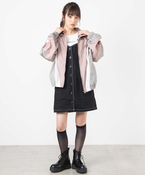 WEGO（ウィゴー）の「WEGO/レトロカラージップブルゾン（ブルゾン・レディース・パープル/ネイビー/ピンク・FREE）」の20枚目の写真