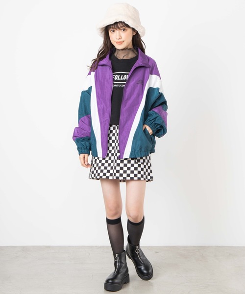 WEGO（ウィゴー）の「WEGO/レトロカラージップブルゾン（ブルゾン・レディース・パープル/ネイビー/ピンク・FREE）」の16枚目の写真