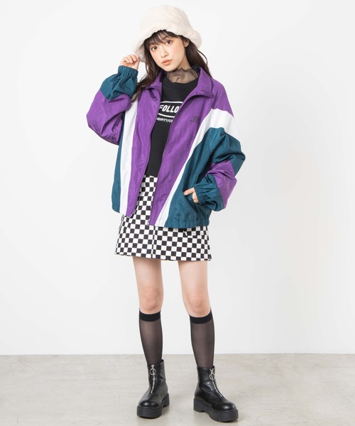 WEGO（ウィゴー）の「WEGO/レトロカラージップブルゾン（ブルゾン・レディース・パープル/ネイビー/ピンク・FREE）」の17枚目の写真