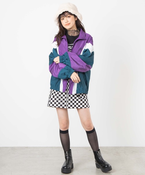 WEGO（ウィゴー）の「WEGO/レトロカラージップブルゾン（ブルゾン・レディース・パープル/ネイビー/ピンク・FREE）」の18枚目の写真