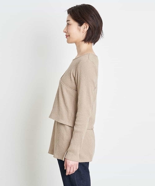 a.v.v(アーヴェヴェ)の「レイヤードカットソー(Tシャツ/カットソー・レディース・ブラック/ベージュ・34/38/36/40/42)」の20枚目の写真