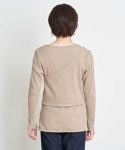 a.v.v(アーヴェヴェ)の「レイヤードカットソー(Tシャツ/カットソー・レディース・ブラック/ベージュ・34/38/36/40/42)」の19枚目の写真