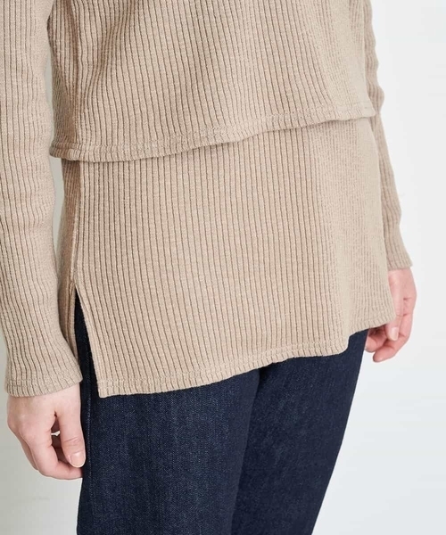 a.v.v(アーヴェヴェ)の「レイヤードカットソー(Tシャツ/カットソー・レディース・ブラック/ベージュ・34/38/36/40/42)」の14枚目の写真