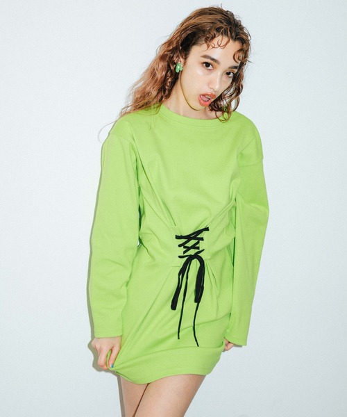 X-girl（エックスガール）の「LACE-UP DRESS（ワンピース）」 - WEAR