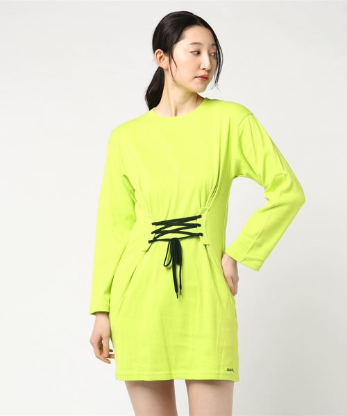 ワンピース エックスガール X-girl x Champion POCKET S/S BIG TEE DRESS（ワンピース