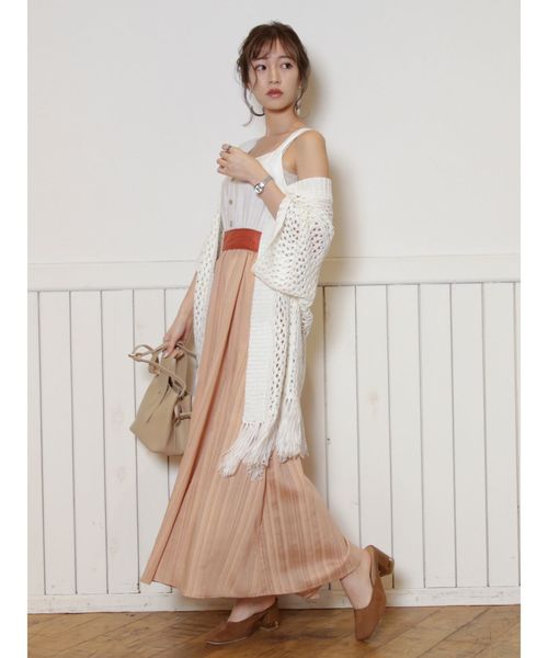 dazzlin（ダズリン）の「シャーベットストライプコンビワンピース（ワンピース・レディース・オフホワイト/グリーン/ベージュ・SMALL/MEDIUM）」の6枚目の写真