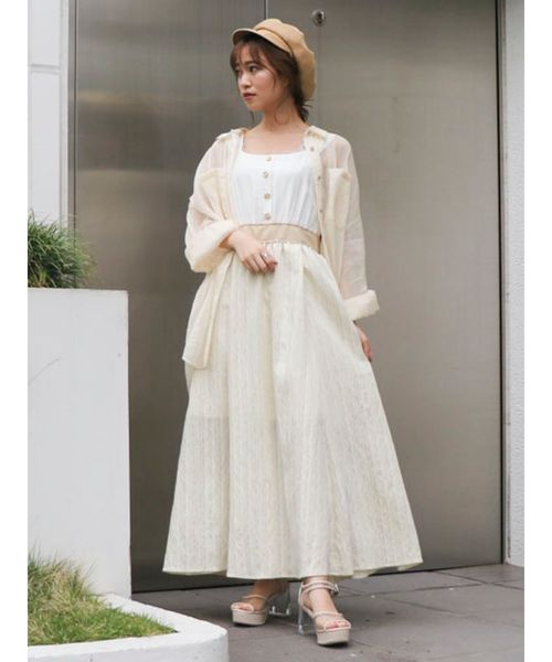 dazzlin（ダズリン）の「シャーベットストライプコンビワンピース（ワンピース・レディース・オフホワイト/グリーン/ベージュ・SMALL/MEDIUM）」の20枚目の写真