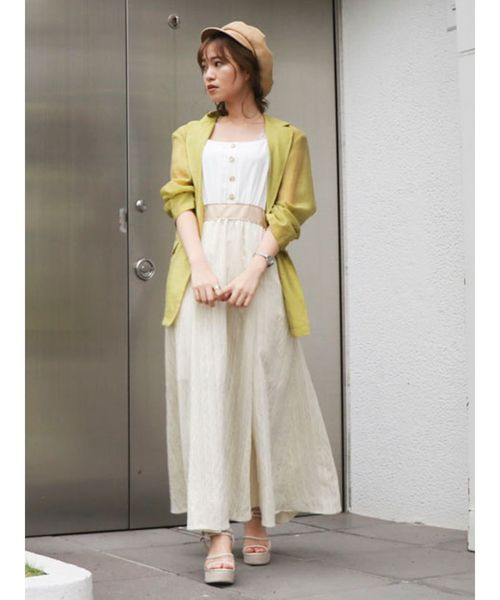 dazzlin（ダズリン）の「シャーベットストライプコンビワンピース（ワンピース・レディース・オフホワイト/グリーン/ベージュ・SMALL/MEDIUM）」の18枚目の写真